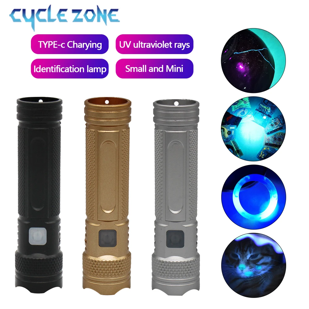 

UV Flashlight 365nm Black Light Mini Flashlight Portable Handheld LED Ultraviolet Lights Purple Torch for Pet Urine Detector