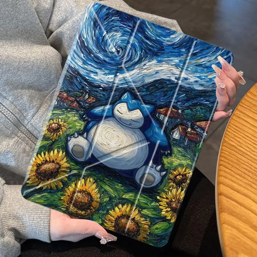 Urocze etui na tablet z Pokemonem Snorlaxem do iPad Pro 2025 Pro 11. 10. 9. 8. 7. generacji 12.9 cala Air 4 5 M3 M2 1 2 M4 11 cali Mini 6 7 — zdjęcie produktu 6