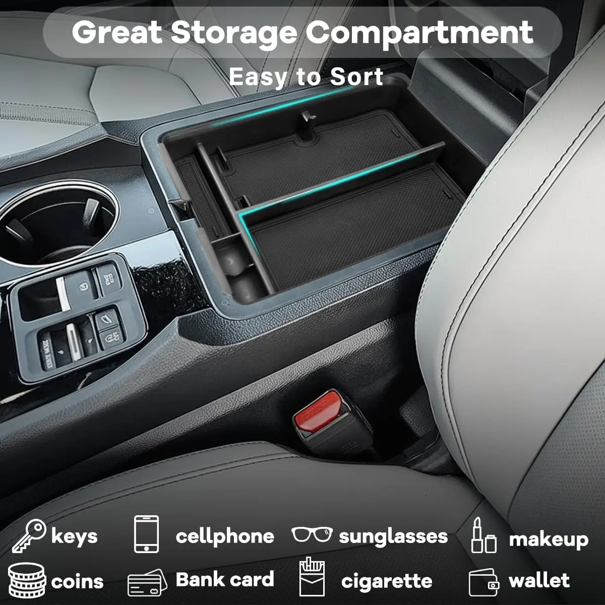 

Center Console Organizer Tray For 2023 2024 2025 Honda Pilot &2026 Passport Center Console Armrest Storage Box Inserts