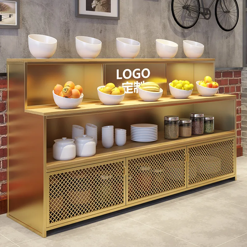Buffet restaurant food fruit display pick-up counter hot pot restaurant seasoning cabinet canteen cabinet can be customized
