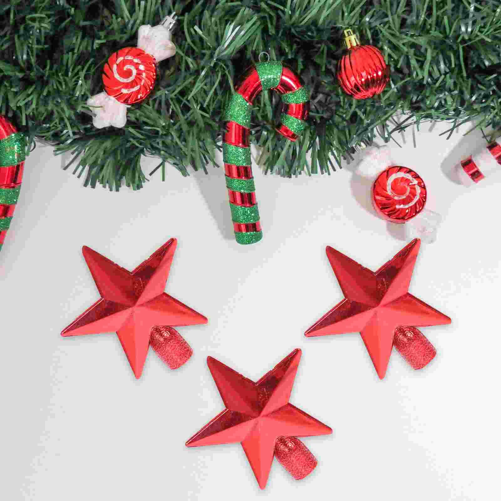 

20 Pcs Mini Christmas Tree Top Star Topper Rustic Decor Xmas Decoration Vintage Decorations Ornament Festival