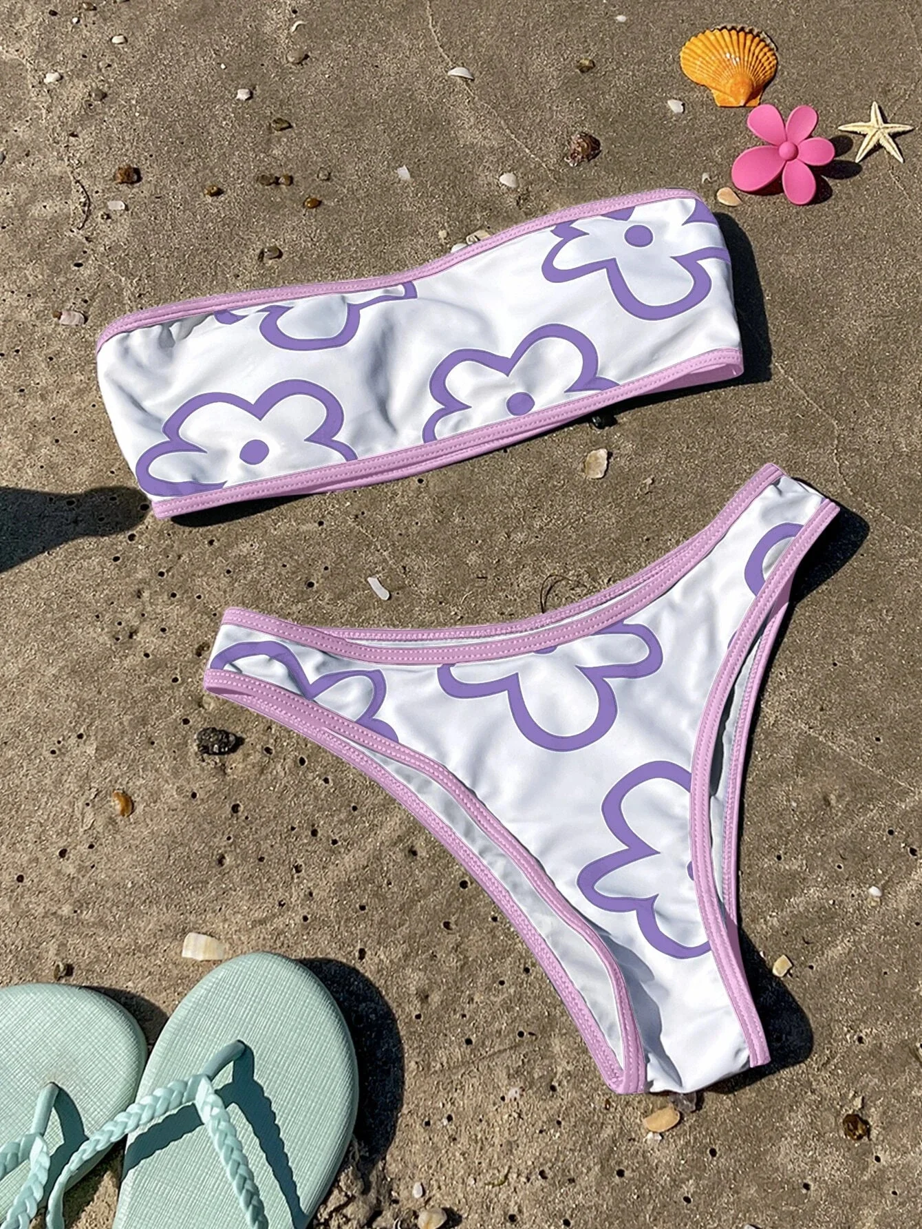 Imagem -06 - Conjunto de Biquíni Estampado Floral Feminino Biquíni de Duas Peças Maiô Verão Maiô de Praia 2023