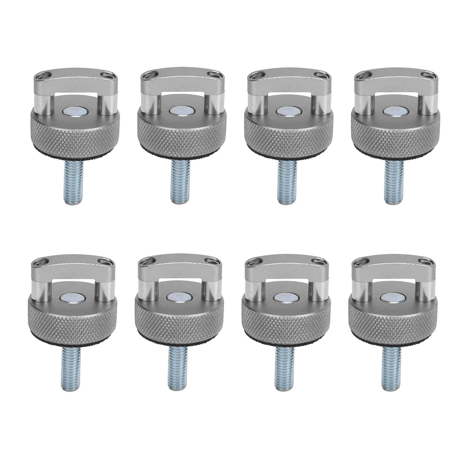 

8PCS Steel & Billet Aluminum Quick-Release Thumb Screw-M8 1.25 Thread Integrated D Ring -Compatible with Bronco 2dr/4dr - Silver