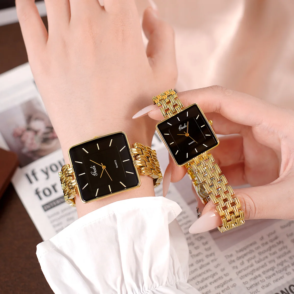 Vintage Square Dial Women's Quartz Watch Waterproof Simple Steel Strap Unisex Watches GiftCouple Wristwatches