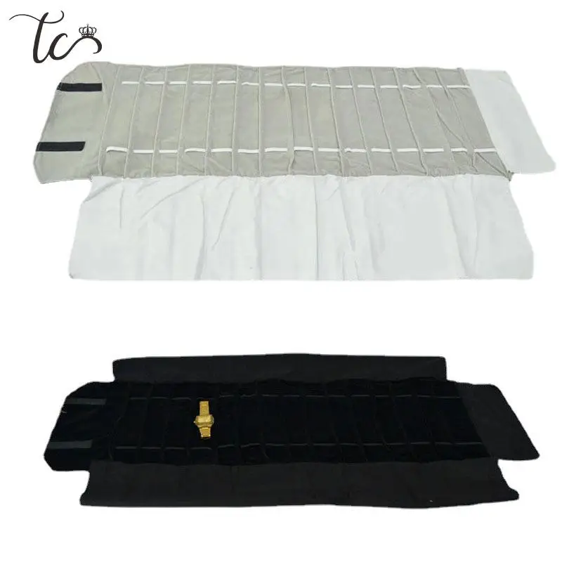 

Jewelry Storage Flannel Bag Watch Bracelet Roll Bag Portable Travel Exhibitor Jewelry Roll Bag