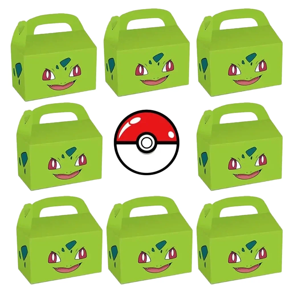 Pokemon Party Favors Birthday Party Supplies Pikachu Paper Gift Bags Candy Handle Boxs Baby Shower For Children\'s Birthday Party