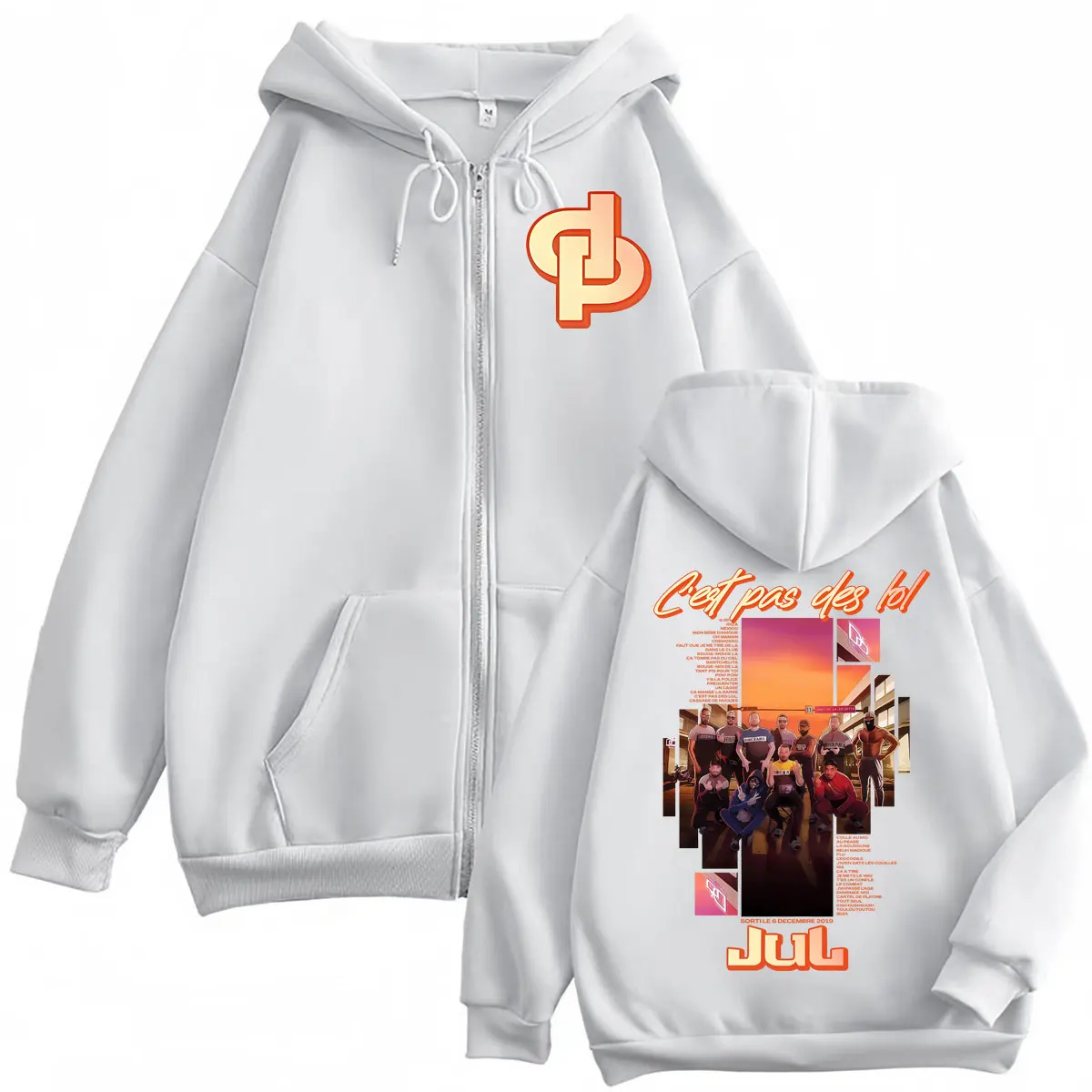 Rapper Jul Album World Tour 2025 Zipper Hoodies Fashion Hip Hop Zip Up Hooded Sweatshirts Men Women Casual Oversized Pullovers