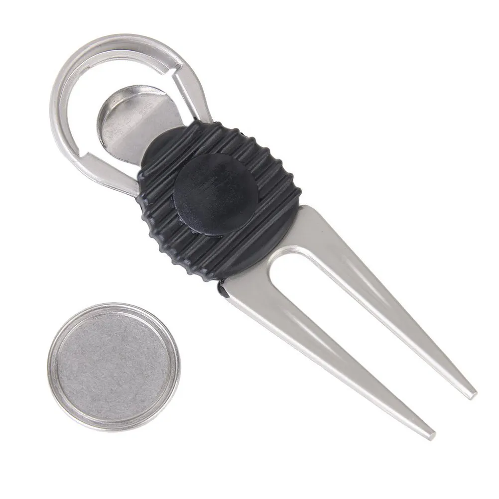 Silver Golfer Divot Tool Non Slip Design Length 9.4cm Ball Marker Diameter 2.3cm Golf Repair Tool Set Ball Marker