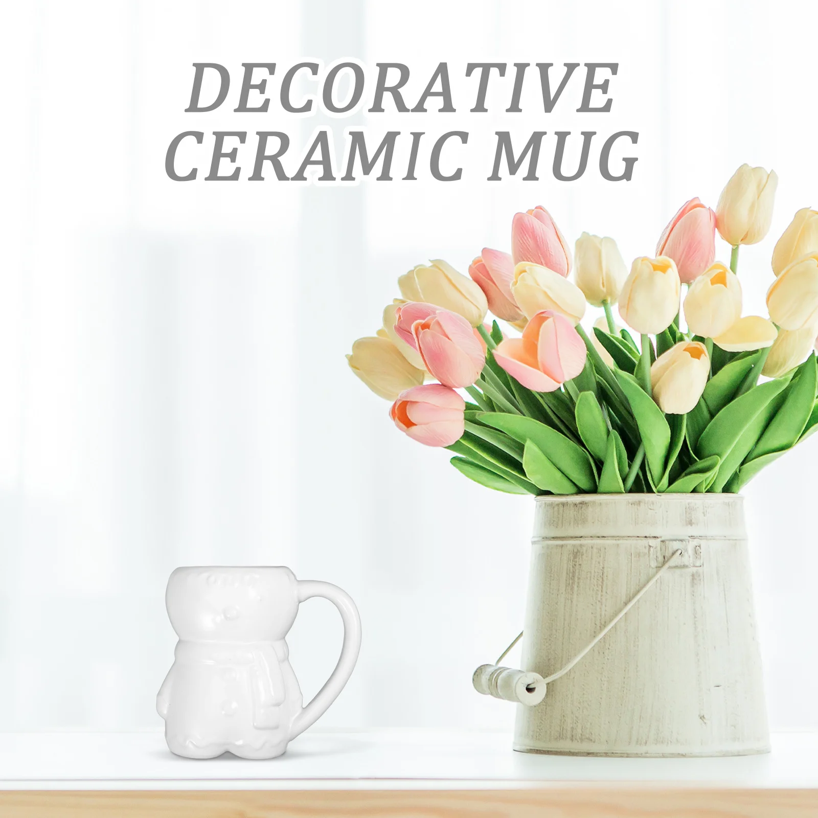 

Ceramic Gingerbread Man Christmas Coffee Mug Unique Shape Vivify Xmas Vibe Practical for Milk Water Juice Beverages Gift Option