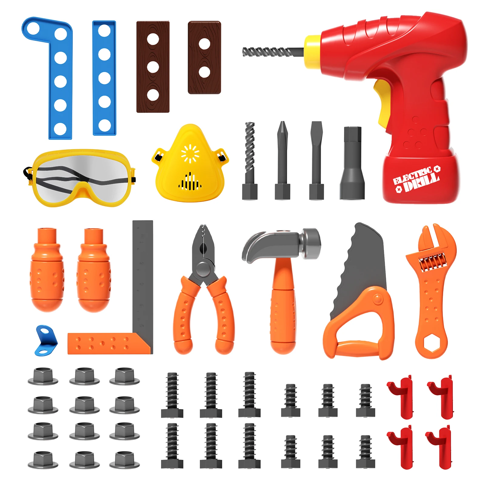 ขนาดใหญ่ 2-in-1 เด็กเครื่องมือ Bench ชุดเลื่อยสกรู Miter Pretend Play Workbench การก่อสร้างของเล่นการศึกษาของเล่นสําหรับ Boys & Girls