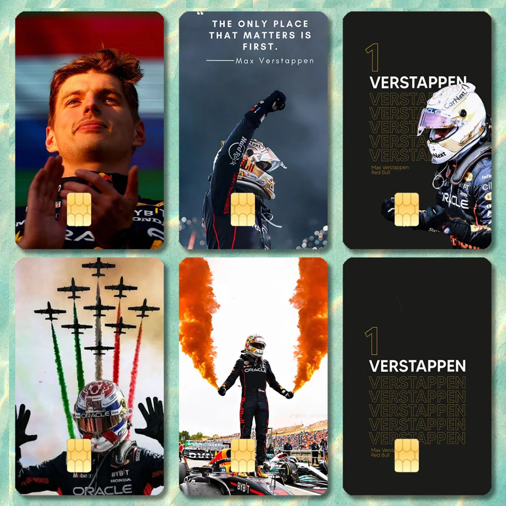 

F1 1 V-VerstappenS Stickers Cartoon Credit Card Visa Debit Bank Charge Card Bus Metro Waterproof Sticker Decal Decoration