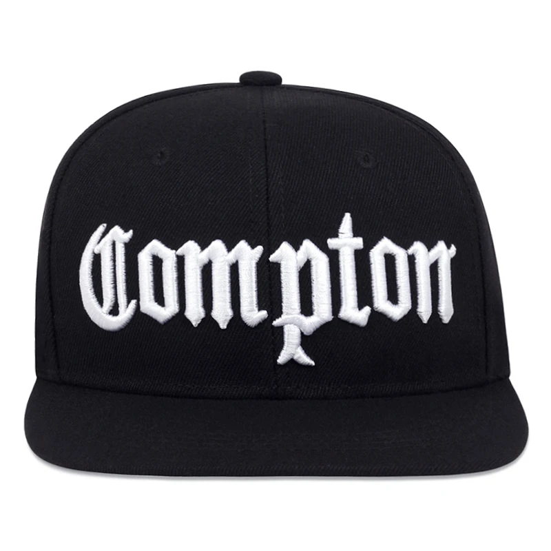 2026 New Baseball Hat Compton Embroidered Hip Hop Skateboarding Hat Daily Commuting Decoration Sunshade Hat Unisex Flat Edge Hat