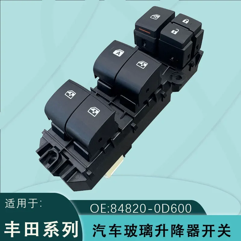 Glass Lifter Switch Full Key with Ice Blue Light for Toyota 84820-0D600 for Innova Fortuner