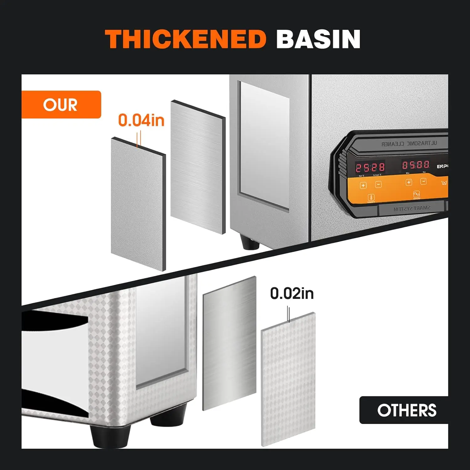 ACMESONIC 180W 40kHz Pulitore ad ultrasuoni 6L Riscaldato Timer LED per Circuito Carburatore Orologio Macchina per la pulizia di parti industriali