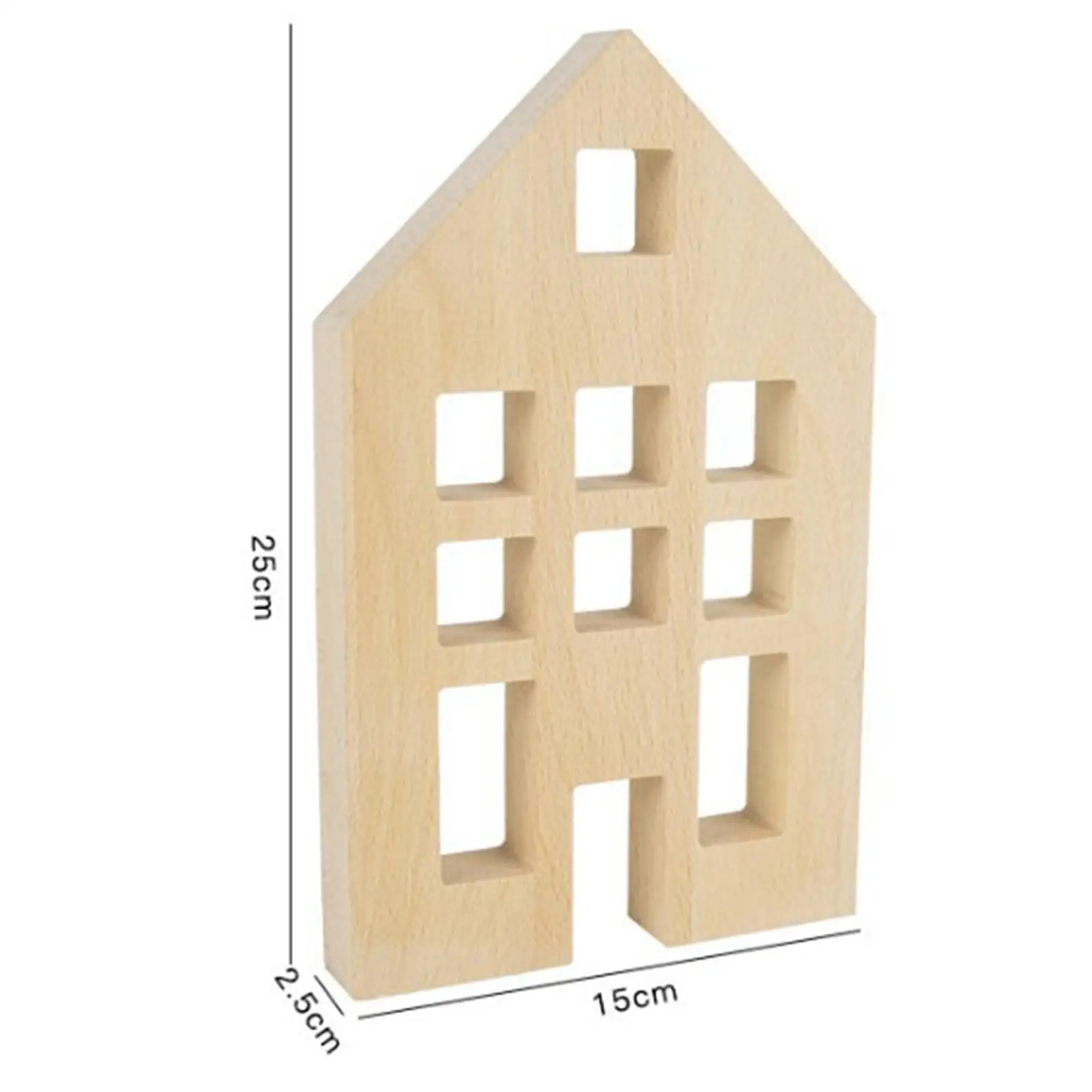 3 Stuks Hout Huis Blokken Decoratieve Houten Sensorische Speelgoed Stam Ambachten Voor Feest