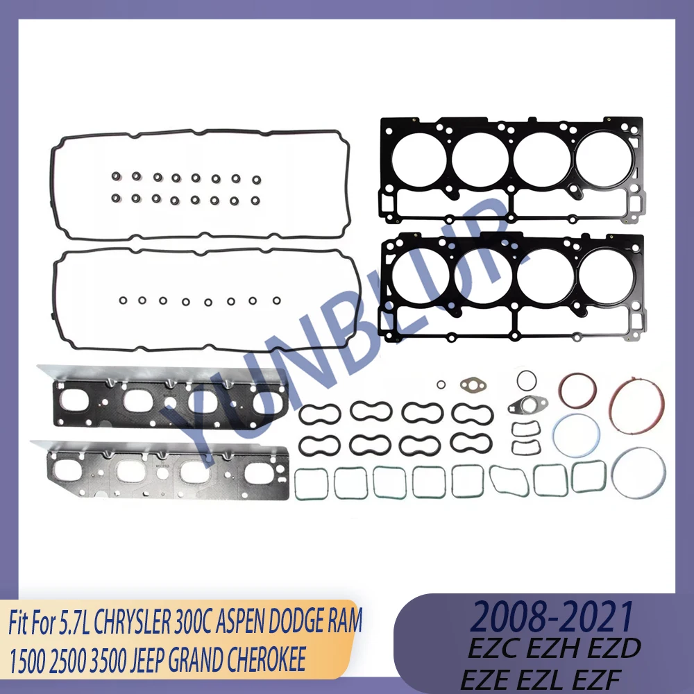 HEMI Engine Parts Cylinder Head Gasket Seal Set Kit Fit 08-21 Gas 5.7 L EZC EZH EZD EZE EZL EZF For CHRYSLER DODGE JEEP RAM 5.7L
