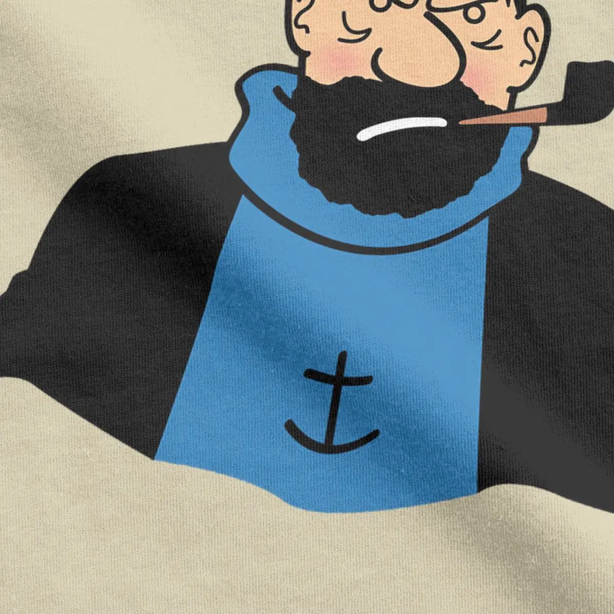 Captain Haddock Men T Shirts Cartoon Awesome Tee Shirt Short Sleeve Crew Neck T-Shirts Pure Cotton Plus Size Clothes