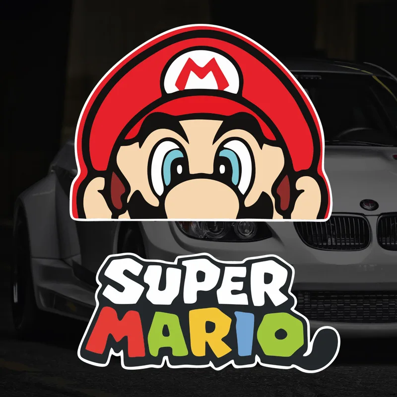 Super Mario Bros. Personality Creative Stickers Game Cartoon Characters Car Window Glass Decorative Waterproof Stickers