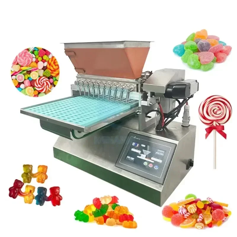 Hot SalesRainbow Swirl Lollipop Pop Rocks Pectin Table Top Jelly Bear Candy Produce Make Machine For Depositor