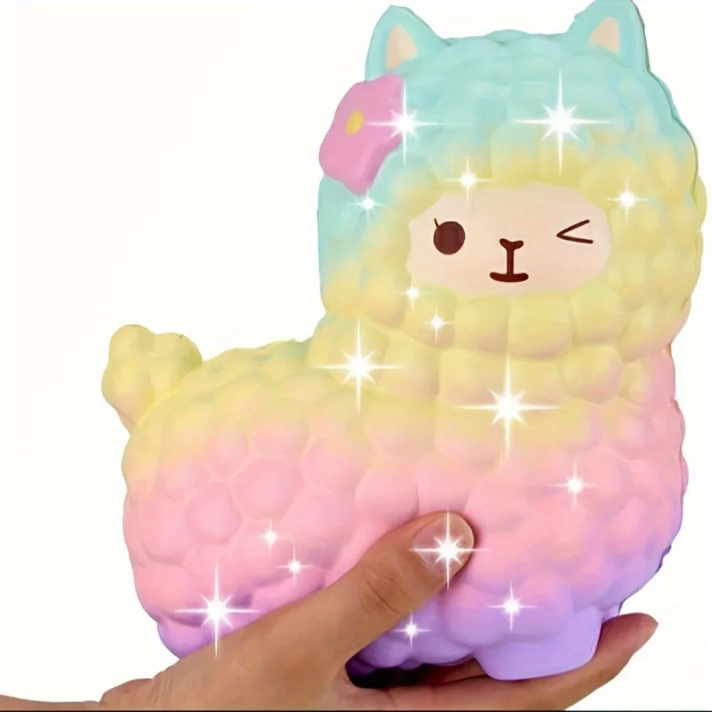 Jumbo Squishy arc-en-ciel Jumbo mouton alpaga Squishies lente augmentation presser charmes Kawaii soulagement du stress jouets animaux pour enfants adultes