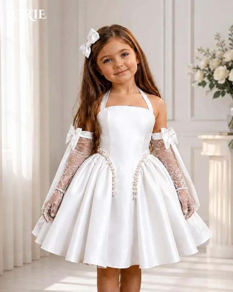 LORIE Sweet Flower Girl Dress for Weddings A-Line Midi Bow Kids Formal Outfit Flower Girl Dresses Customized Gril Party Gowns