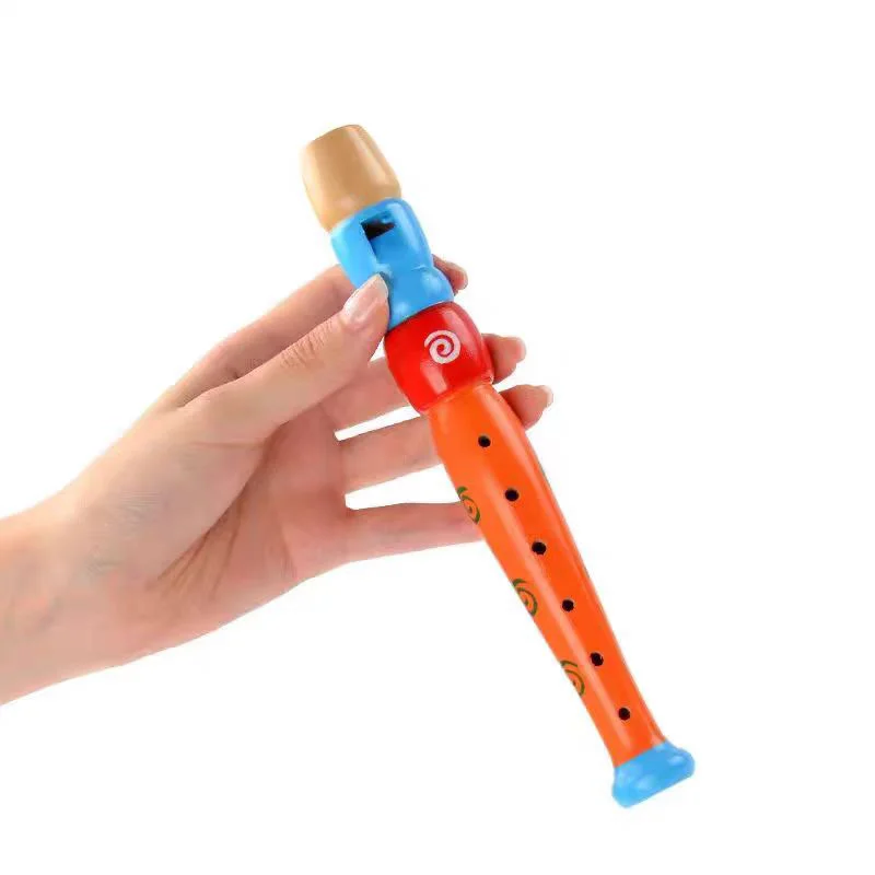 Colorful Piccolo Wooden Flute Musical Instrument For Kids Early Childhood Development Toys Preschool Montessori Educational Gift