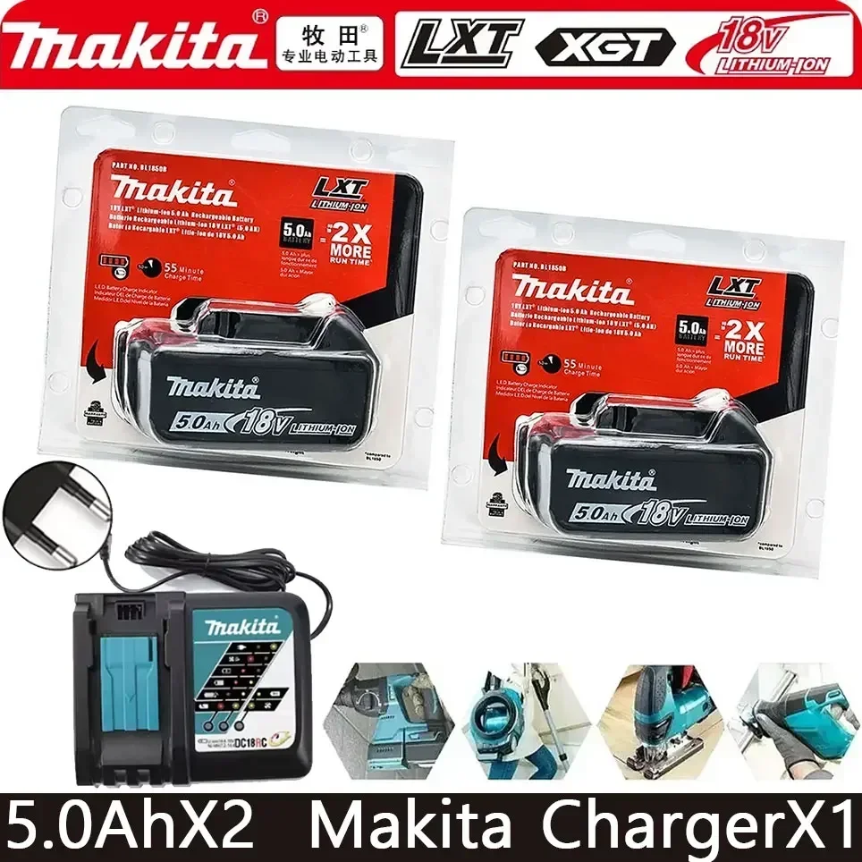 

18V 5.0Ah 6.0Ah Makita Original With LED lithium ion replacement LXT BL1860B BL1850 Makita rechargeable power tool battery 5000