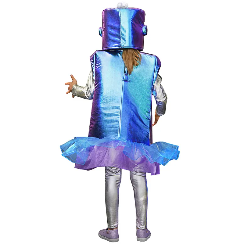 Children Spaceship Alien Robot Halloween Cosplay Party Dress Up Costume Kids School Role Playing Stage Outfit