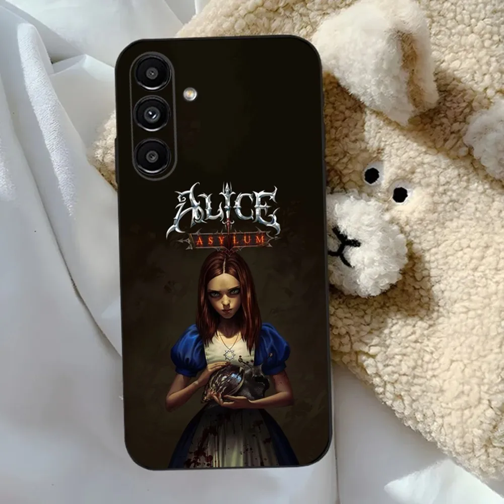 A-Alice Madness Returns Game Phone Case For Samsung S24,23,22,30,21,10,9,Ultra,Plus,Lite,FE,5G Black Soft Case