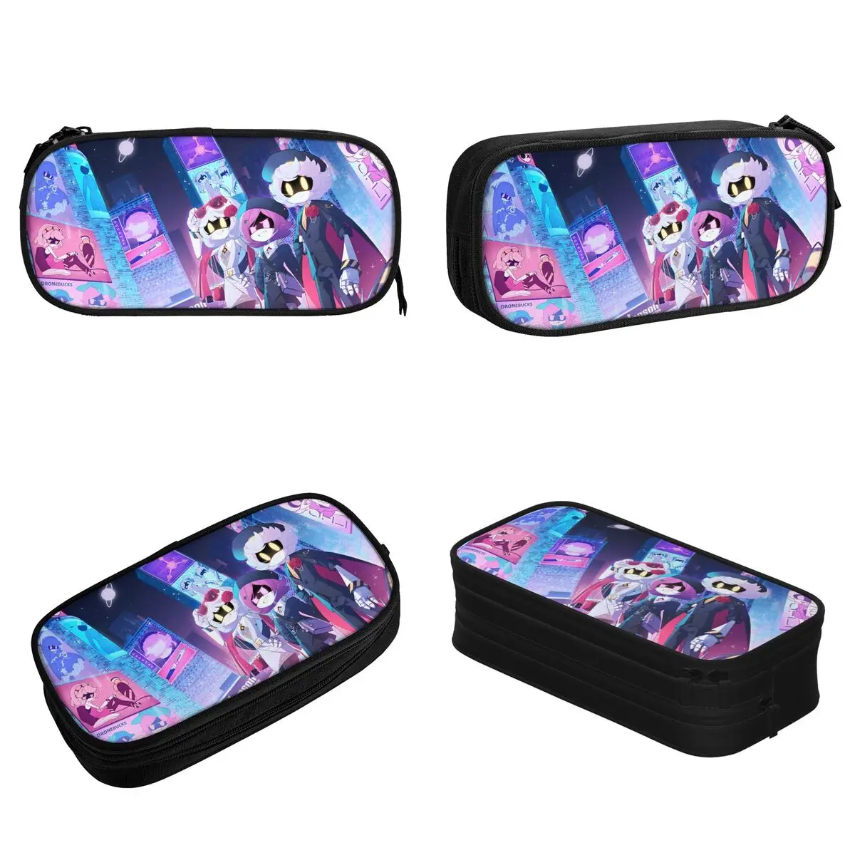 Murder Drones Cartoon Pencil Case Anime Black Comedy Pen Pencil Bags Student Big Capacity Students School Gift Pencil Pouch