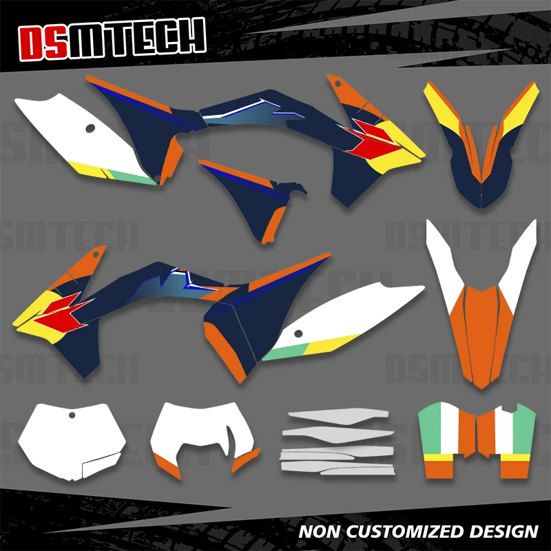 DSMTECH For KTM SX SXF 2011 2012 EXC EXCF XCW 2012 2013 Custom Background Motorcycle Graphics Decal Stickers Kits 003