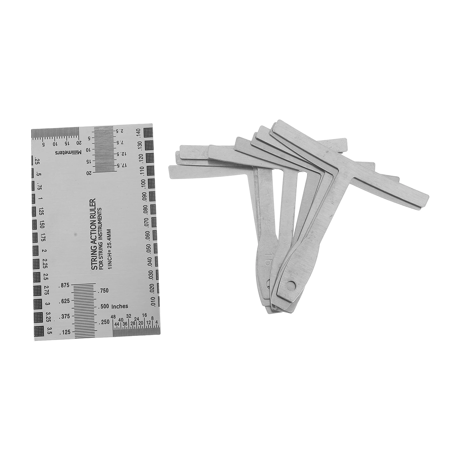 

1Set Guitar Luthier Tool String Action Gauge Ruler Understring Radius Gauge Plastic Iron Durable Professional Guitar Measuring