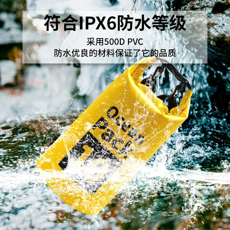 Waterproof Outdoor Rafting Bag, PVC Mesh-Lined Waterproof Bucket Bag for River Trekking