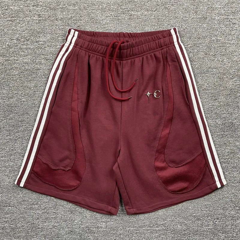 

New Style THUG CLUB Casual Shorts Fashionable Metal Star Moon Logo Patchwork Design Streetwear Brand Thug Club Shorts