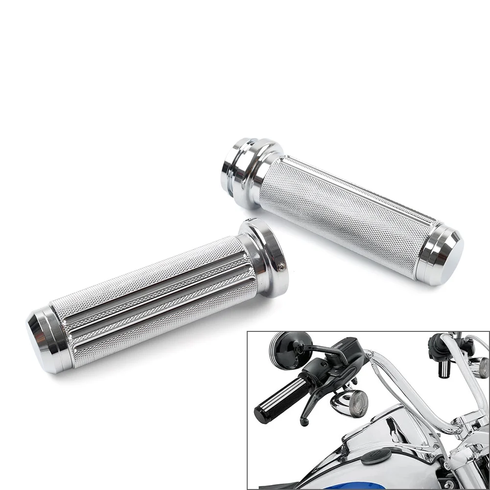 

1 пара ручек для мотоцикла 1 дюйм, электронный дроссель для руля, для моделей Harley Touring, Trike, Softail, алюминиевые, хромированные