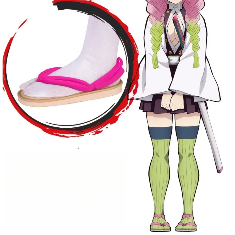 

Обувь для косплея японского анимеTanjirou Nezuko Zenitsu Giyuu Shinobu Kyoujuro Muichiro Mitsuri Сандалии Geta Сабо Шлепанцы