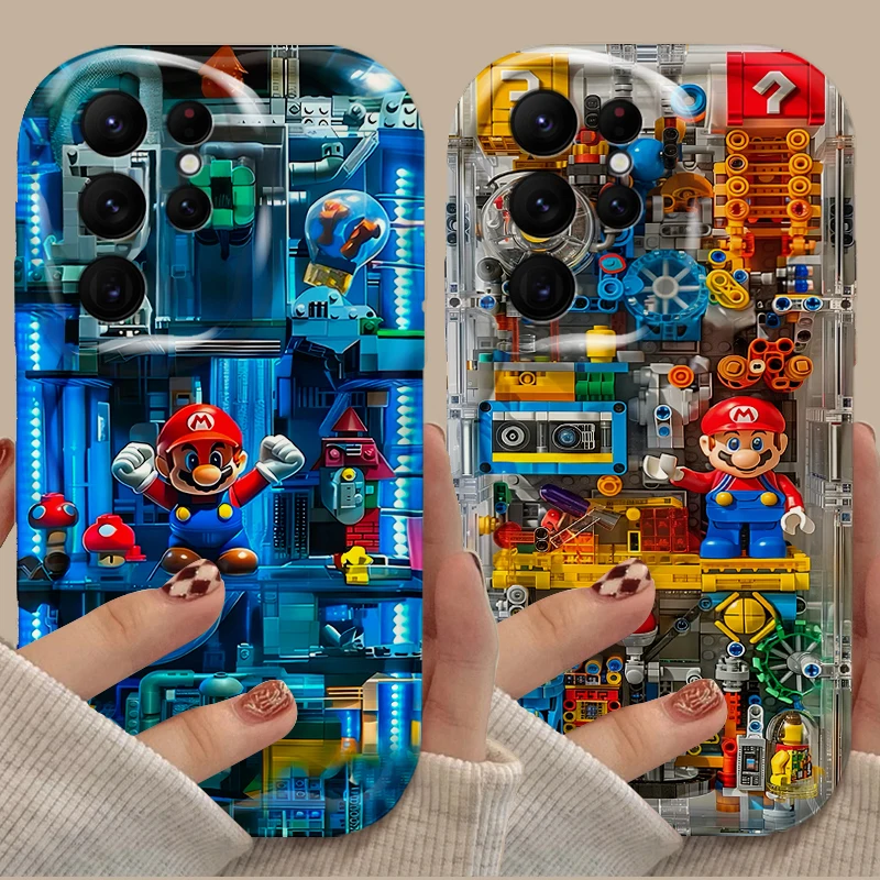 Super M-Marios Bros Wave Case For Samsung Galaxy S24 Ultra S23 S22 Plus S21 S20 FE A25 A55 A35 A15 A16 A05 A05S A06 Soft Cover