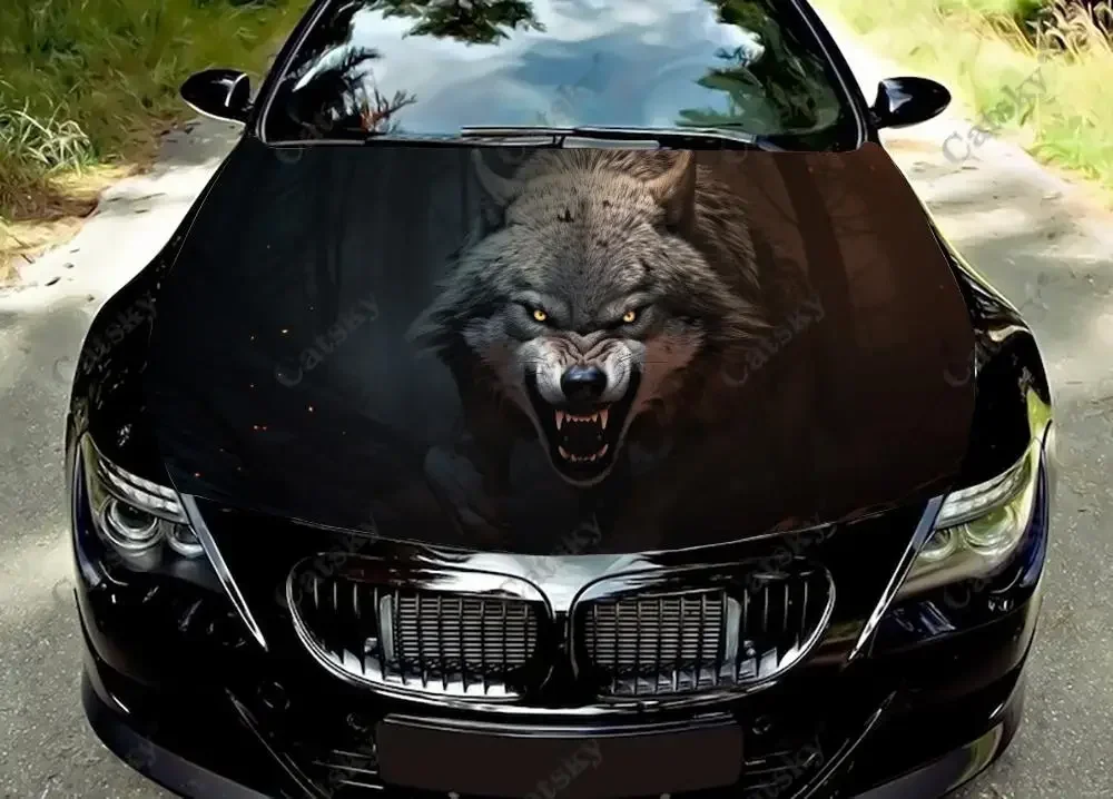 

Wild Animals Fantasy Wolf Car Hood Vinyl Stickers Wrap Vinyl Film Engine Cover Decals Sticker Universal Car Hood Protective Film