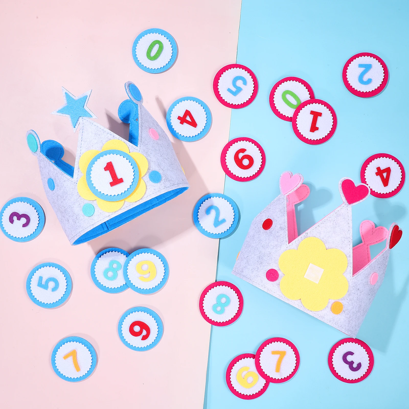 

Felt Crown 0 Birthday Crowns For Girls 9 Numbers Reusable Birthday Party Hats Kids Celebration