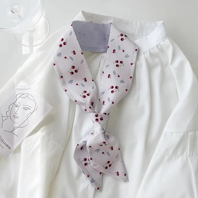 

Retro Long Decorative Scarf Women's Hair Tying Scarf Headband Lightweight Ribbon Style Braided Neck Scarf