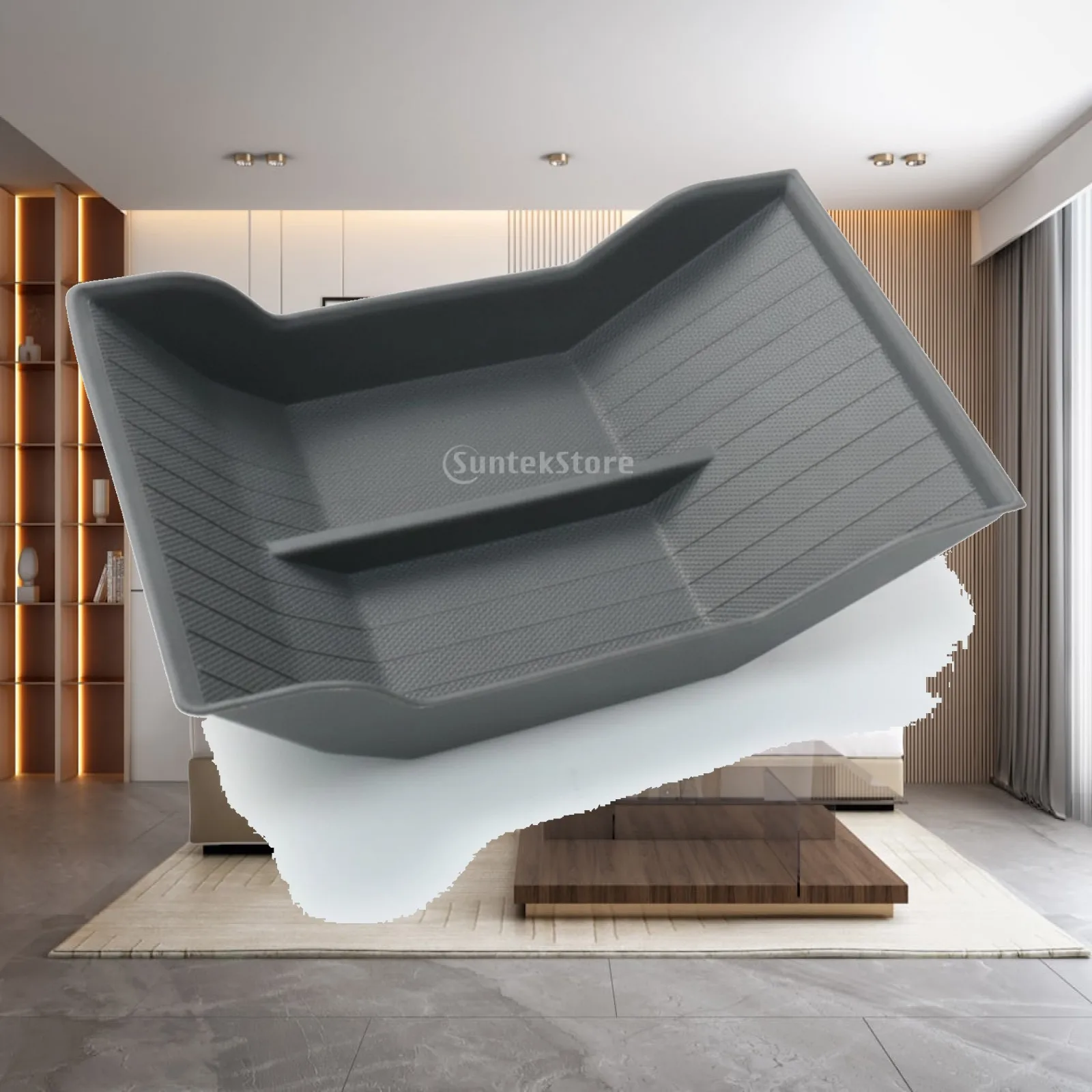 Car Storage Tray Insert for Tesla Model 3 Y Console Pad TPE Raised Edge Divider Organizer