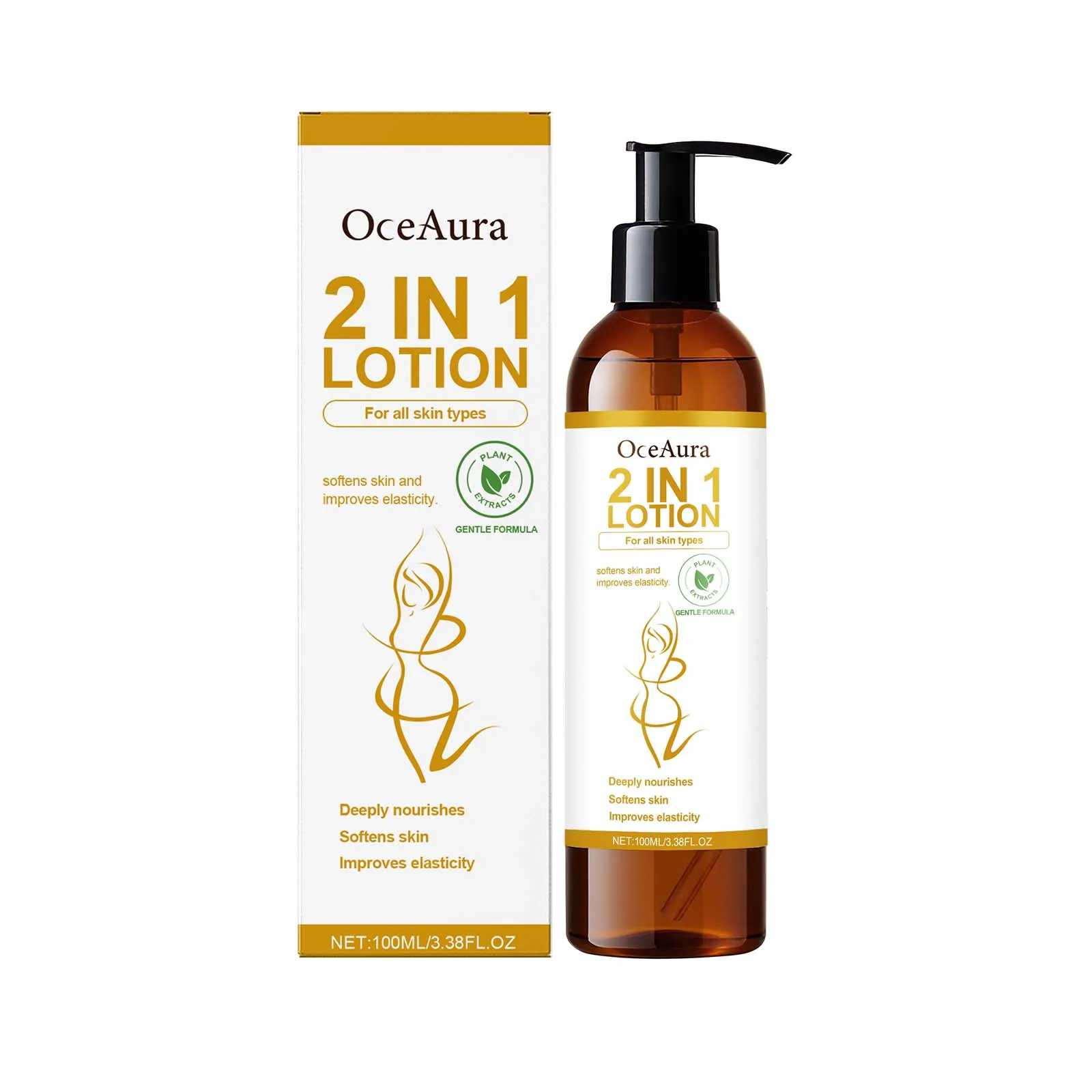 OceAura 2 w 1 Lemon Body Lotion Nawilżający i Odżywczy Krem do Ciała dla Wszystkich Typów Skóry, Codzienna Pielęgnacja Nawilżająca, 100ml