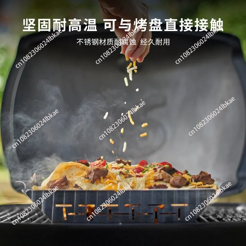 Large portable stainless steel fruit basket/vegetable crisper for outdoor bbq grills - perfect for home use