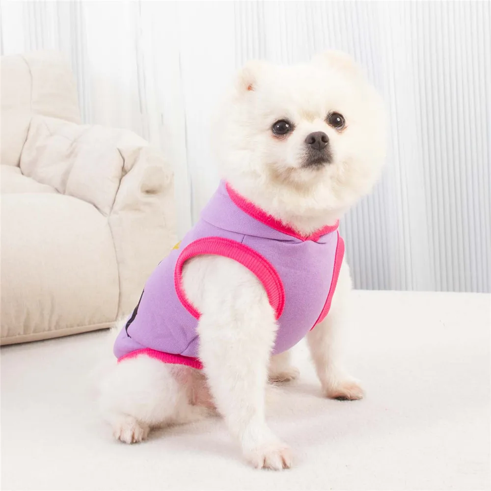 OIMG Princess Dogs Girls Clothing Hooded Pets Outfits Autumn Winter Small Dogs Sleeveless Hoodies Letter Print Puppy Vests Shirt