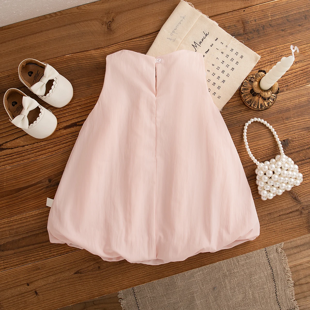 Summer Baby Girl Pink Dress Colorful Bow Decoration Sleeveless Cotton Dress for Kids Girl Beach Vaction Costumes