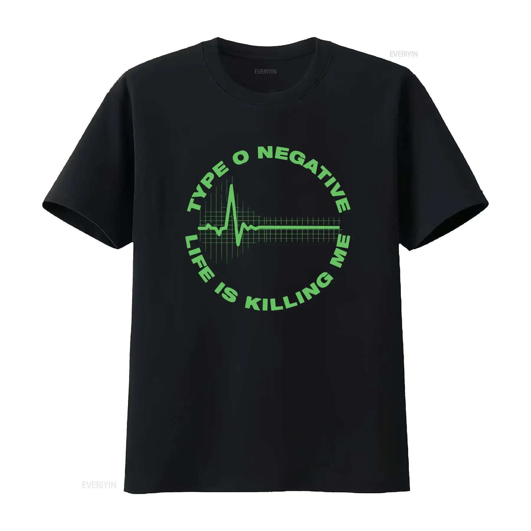 Camiseta oficial Type O Negative Life Is Killing Me para hombre, estilo vintage, lavada, transpirable, elástica, unisex, ropa de diseñador suave