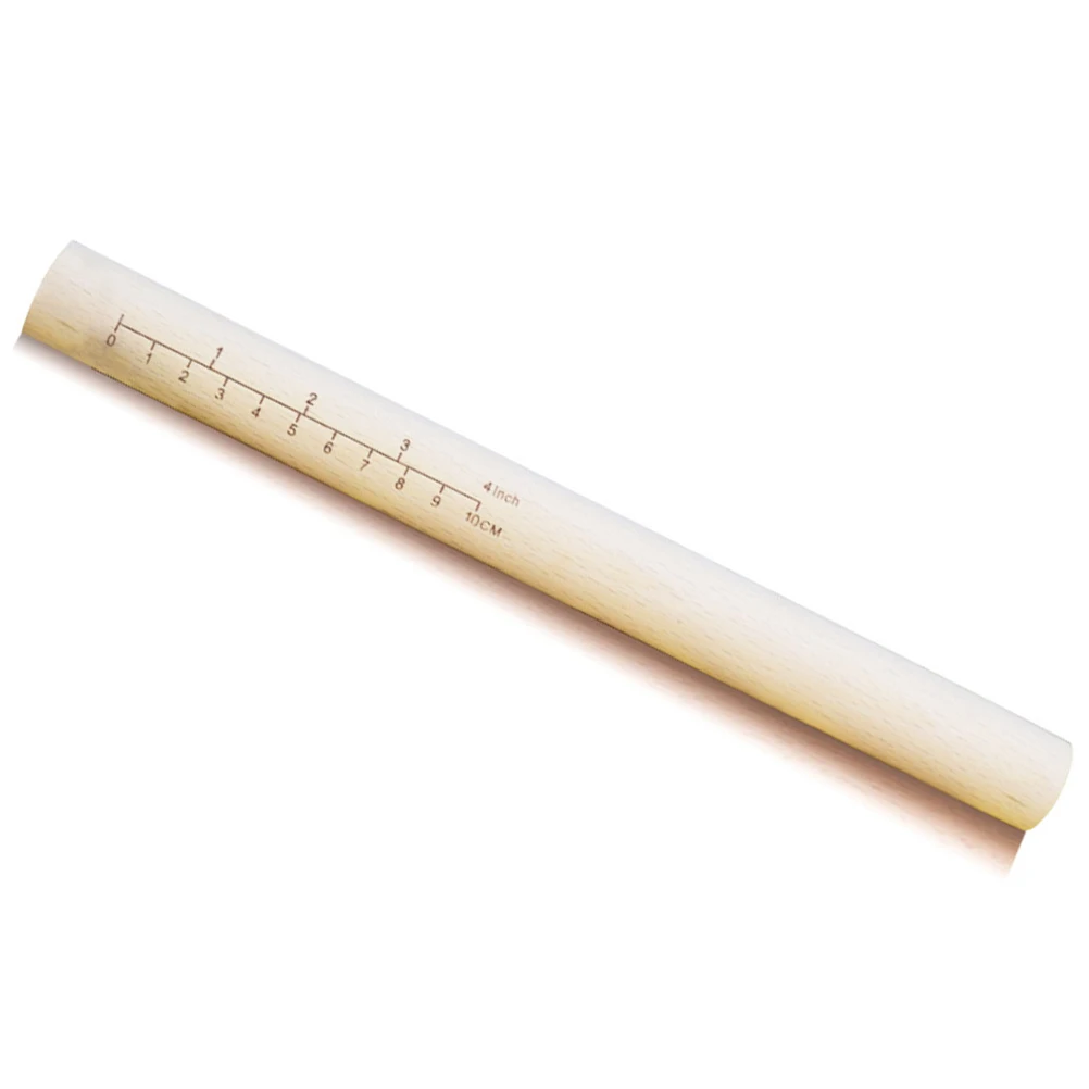 

2 Pcs Handmade Noodle Roller Wood Rolling Pin Dumpling Skin Sturdy Handles Bamboo Scale Pizza