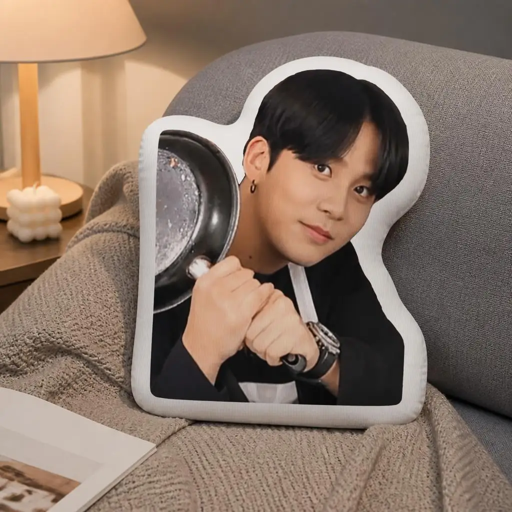 Jongho Shaped Irregular Stuffed Pillow Kpop Fan Cushion Throw Pillow for Sofa Bedroom Living Room Home Accent Decor Gift