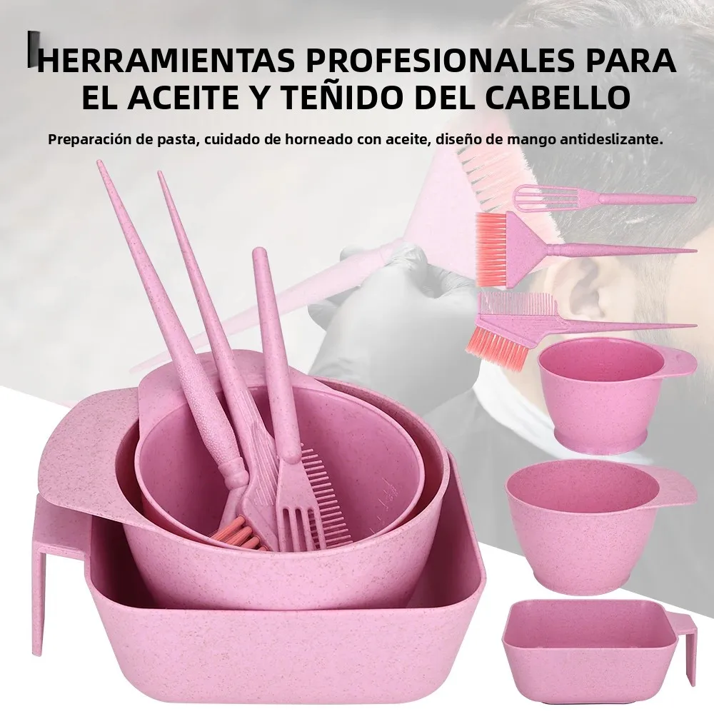 Kit profesional para teñir el cabello, 4 colores, 6 uds. Con cuenco y cepillo para decolorar reflejos, salón y hogar, juego de herramientas para teñir el cabello DIY