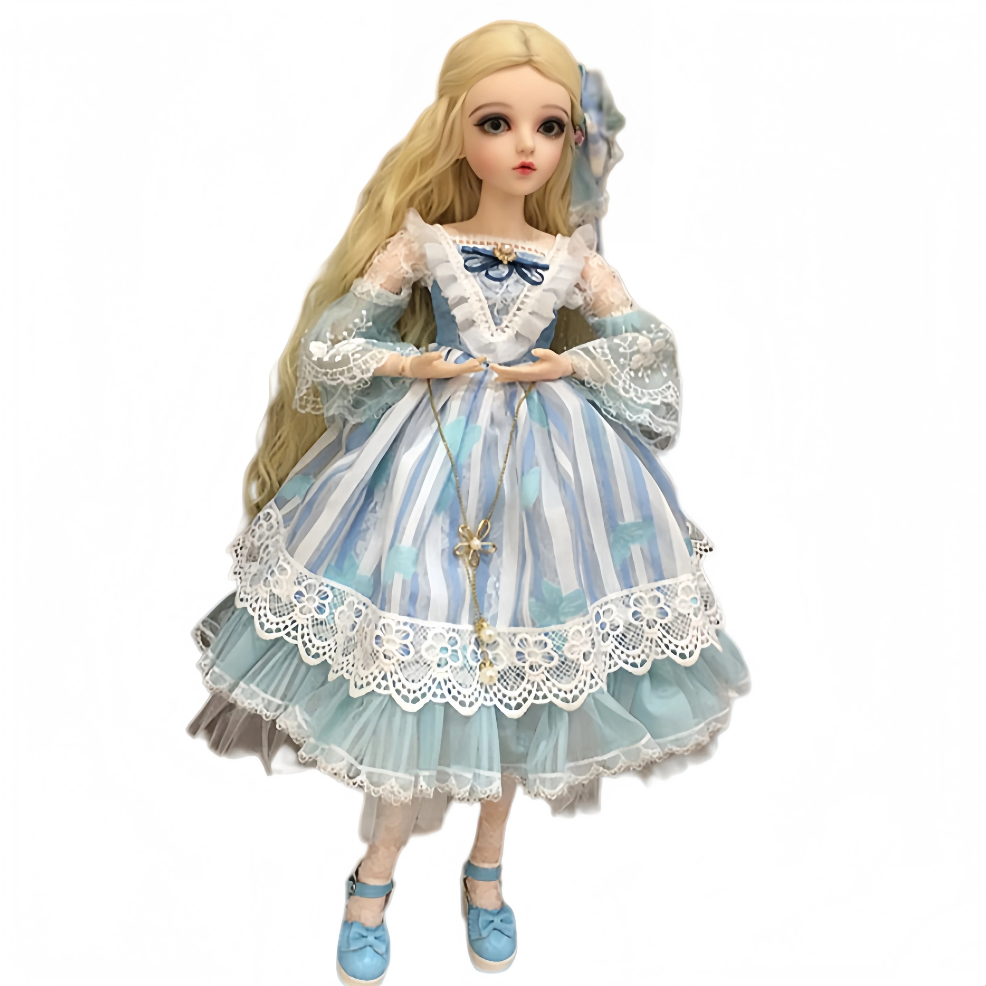 

YUTOTUE 1/3 BJD Doll 18 Ball Joints Doll with Dress Blond Hair Wig Handpainted Makeup